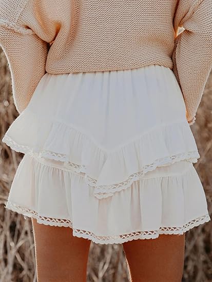 Aoudery Women’s Casual Butterfly Crochet Shorts