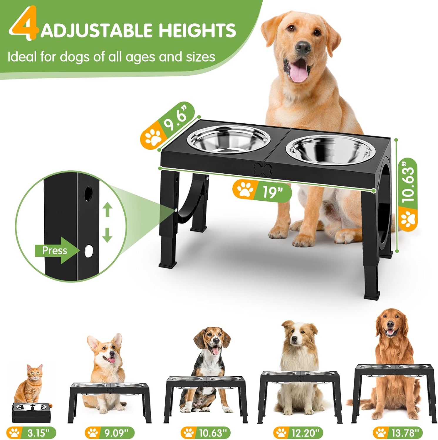 Elevated Adjustable Dog Bowls – Healthy & Comfortable Mealtime