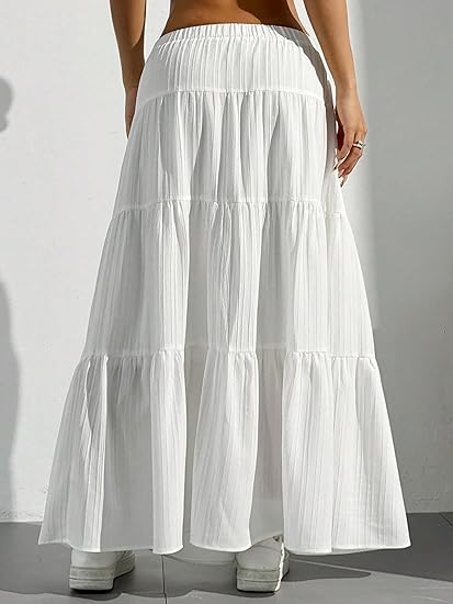 DERAX Women’s Elegant Elastic Waist Skirt