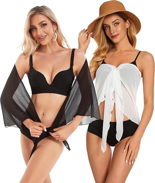 Pieces Sarong Cover‑Up Swim Skirt