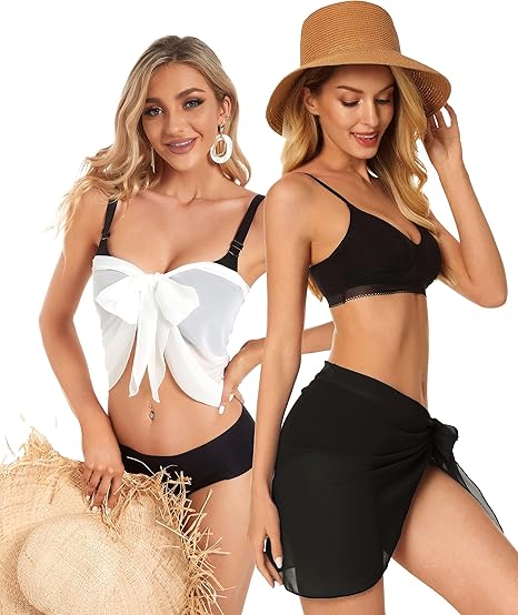 Pieces Sarong Cover‑Up Swim Skirt