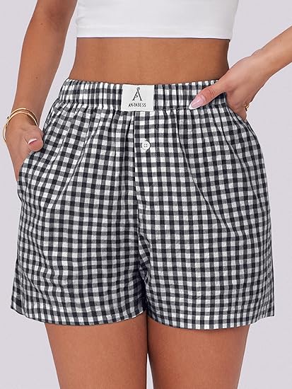 ANRABESS Women’s Gingham Pajama Shorts – Quick Blog